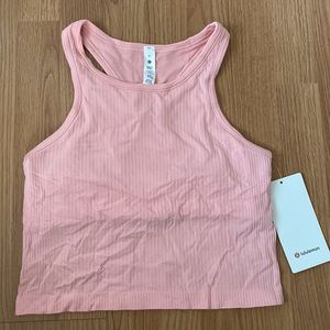 ❤️ Lululemon Ebb to Street Crop Tank Size 8 in Dew Pink NWT